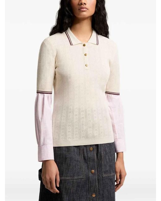 Moncler Natural Knitted Polo