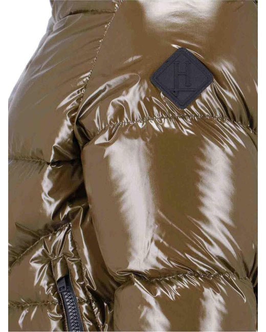 Herno Brown Logo Zip Down Jacket for men