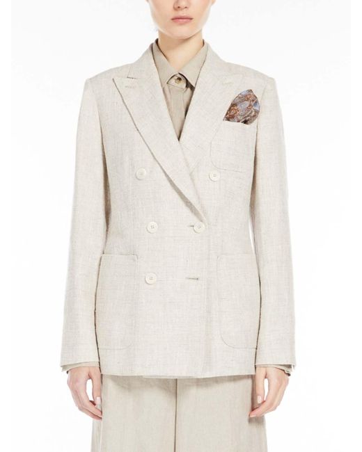 Max Mara Natural Double-Breasted Jacket
