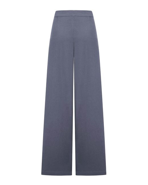 Dries Van Noten Blue Trousers With Pleats And Side Buttoning