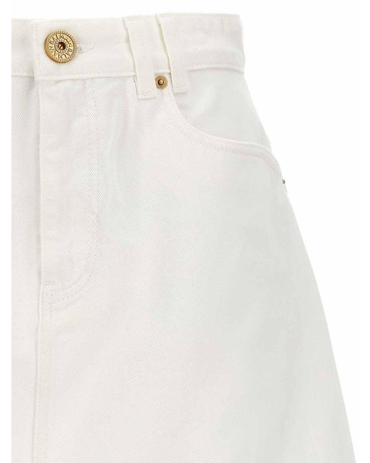 Balmain White Western Skirt
