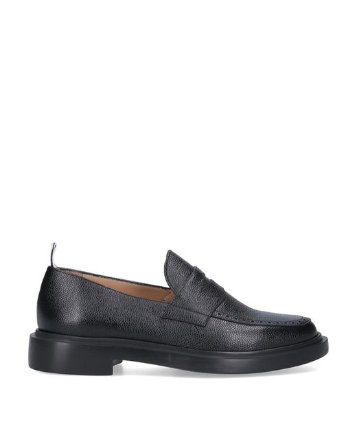 Thom Browne Black Logo Loafers for men