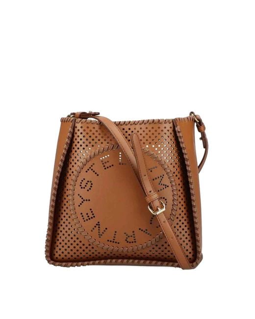 Stella McCartney Brown Crossbody Bag Perforated Eco Alter Mat