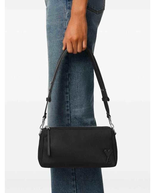 AMI Black Nylon And Canvas Mini Bag