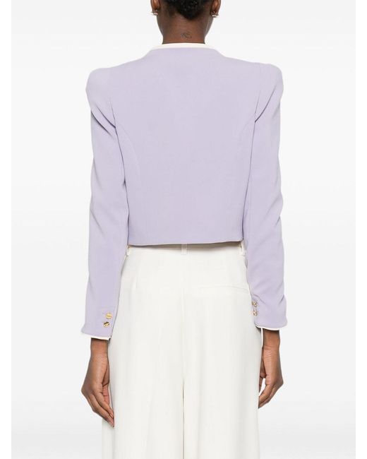 Elisabetta Franchi Purple Lightweight Crepe Jacket