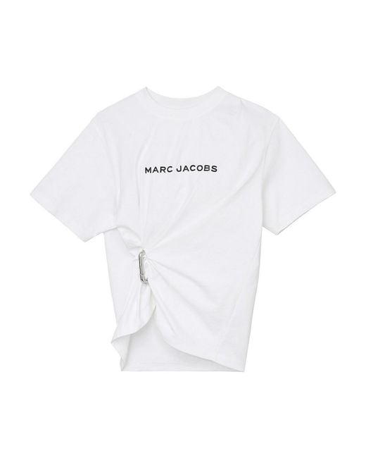 Marc Jacobs White Pop J Marc Logo Drape Boxy Tee