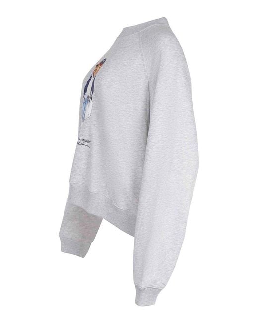 Polo Ralph Lauren Blue Sweatshirt Made Of Cotton Blend