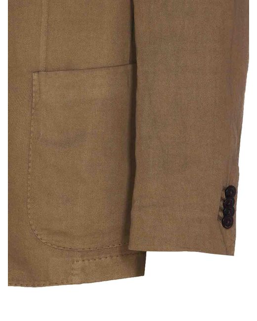 Boglioli Brown Jacket Frontal Buttons for men