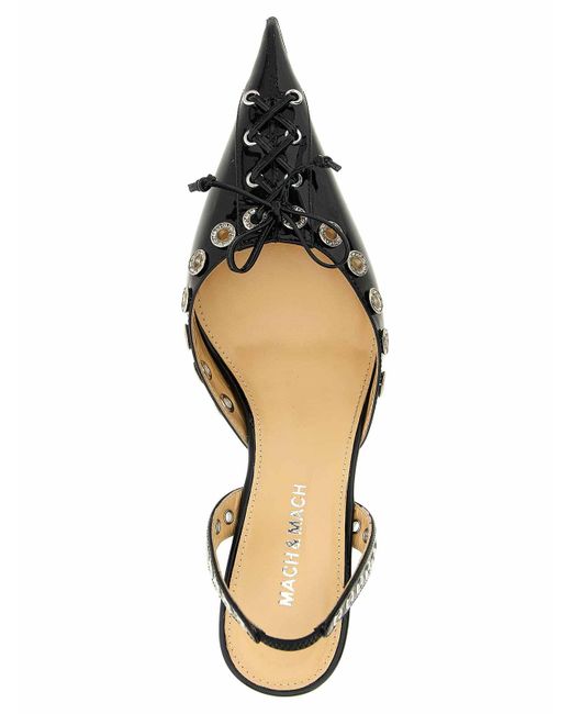 Mach & Mach Metallic Crystalized Corset Slingback
