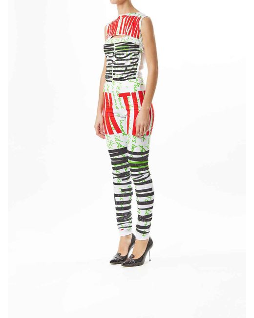 Moschino White Th!Nk Leggings