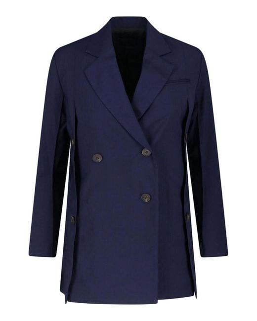 Eudon Choi Blue Beatrice Double-Breasted Blazer