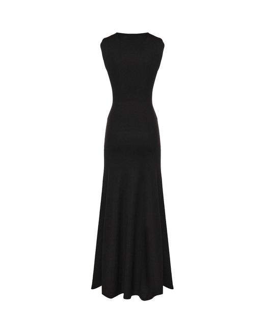 Christopher Esber Black Droplet Crystal Separation Jersey Midi Dress