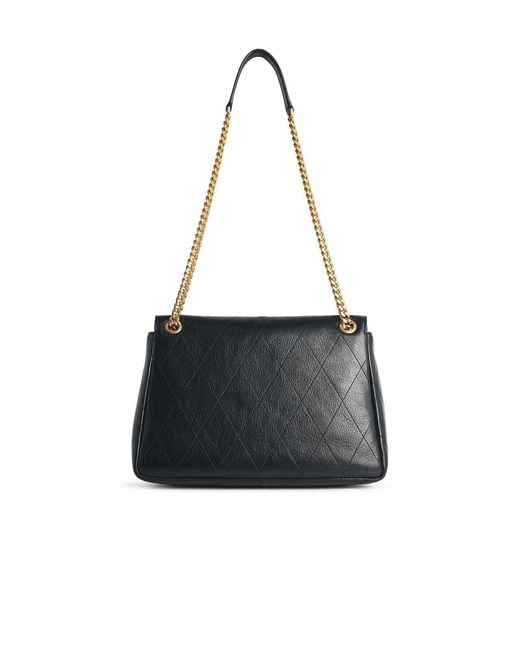 Tory Burch Black Medium Charlie Leather Shoulder Bag