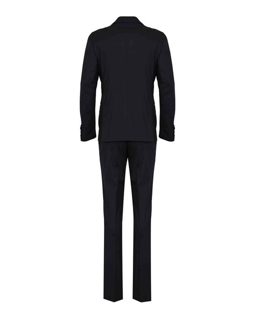 Lardini Black Double-Breasted Iconic Drop 7 Reg Suit for men