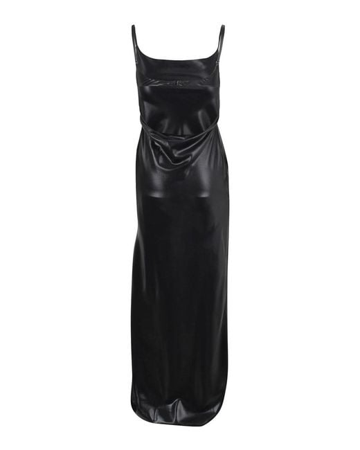 Courreges Black Long Dress With Cut-Out Detail On The Back