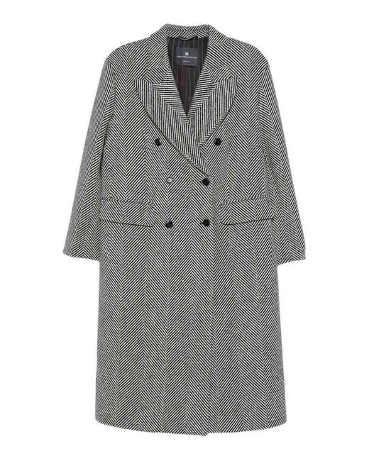 Ermanno Scervino Gray Double-Breasted Coat