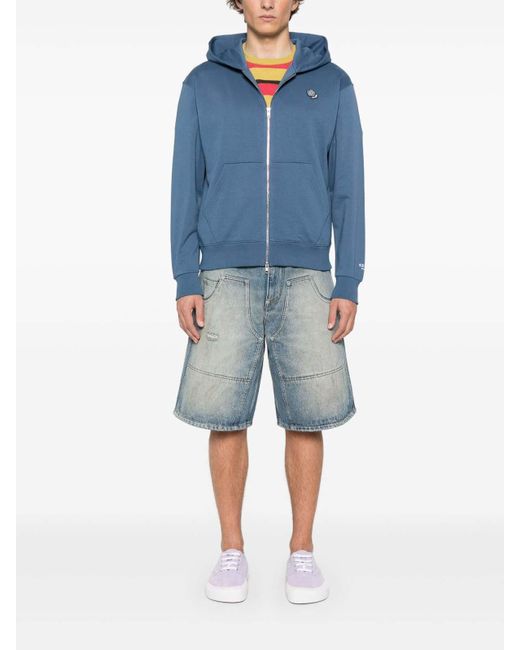 KENZO Blue Pop Crest Cotton Hoodie for men