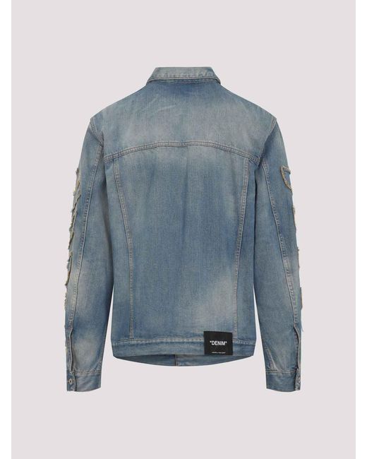 Off-White c/o Virgil Abloh Blue Off Patch Skate Jacket for men