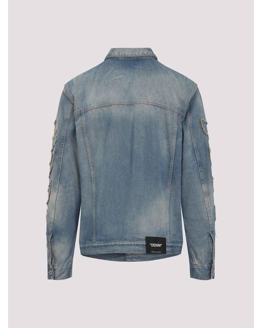 Off-White c/o Virgil Abloh Blue Off Patch Skate Jacket for men