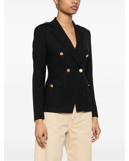 Tagliatore Black Wool Double-Breasted Jacket