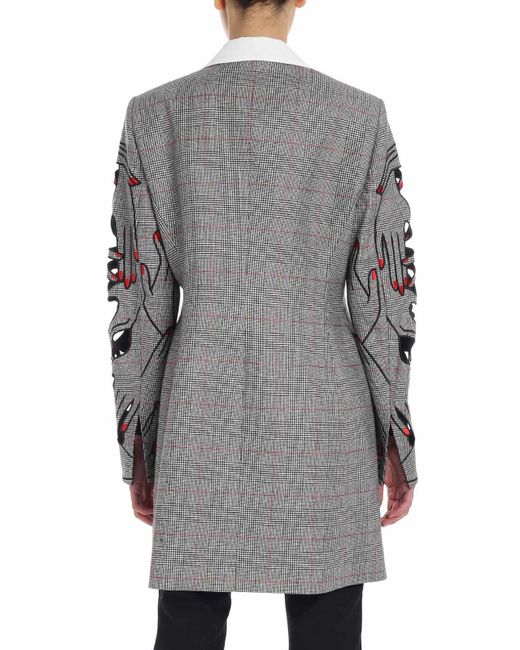 Vivetta Gray Prince Of Wales Double-Breasted Jacket