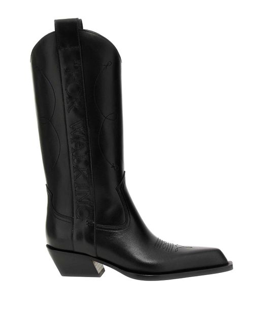 Off-White c/o Virgil Abloh Black "For Walking" Texan Boots