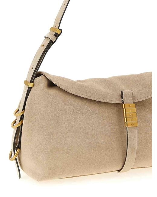 Pinko Natural Saddle Horizontal Shoulder Bag