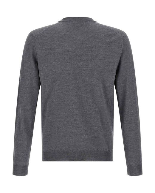 Zanone Gray Flexwool Wool Sweater for men
