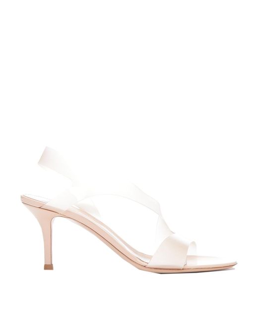 Gianvito Rossi Natural Transparent Effect Criss-Cross Sandals