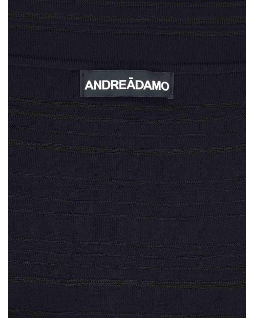 ANDREADAMO Black Crop Top A Righe