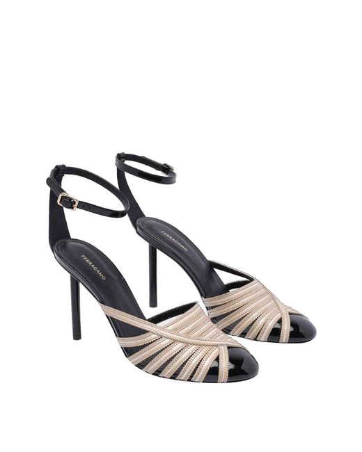 Ferragamo Metallic Strappy Pumps
