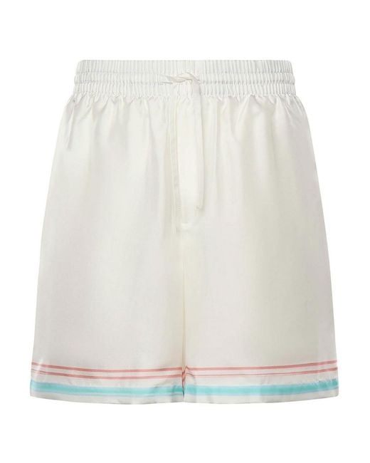 Casablanca White Dance Joy Silk Shorts for men