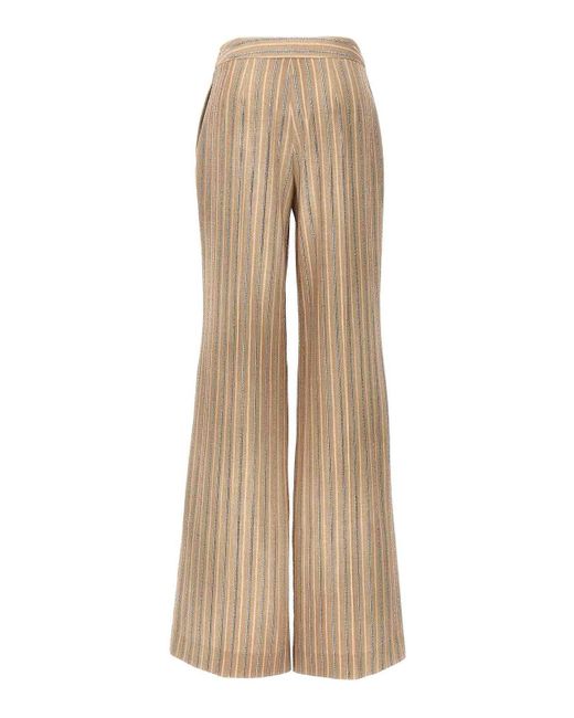 Ermanno Scervino Natural Rhinestone Pinstripe Trousers