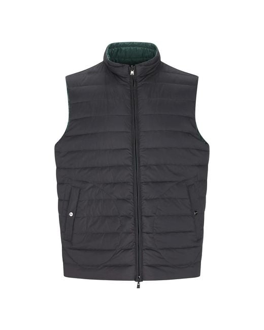 Herno Green Reversible Sleeveless Jacket Front Pockets High Neck for men
