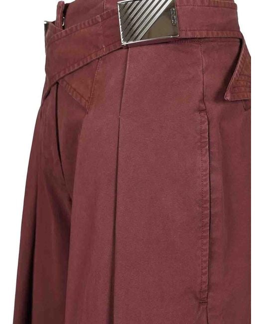 The Attico Red Canvas Trousers