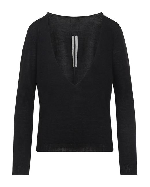 Rick Owens Black Extreme V-Neck Pullover
