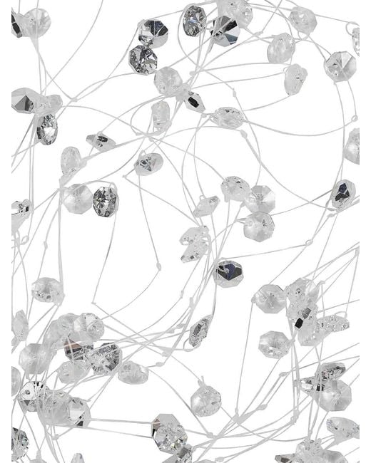 Maria Calderara White Long Net Crystals Necklace