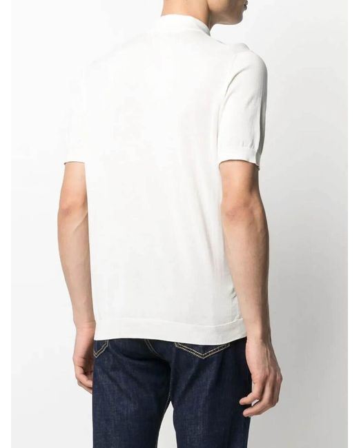 Drumohr White Logo Polo for men