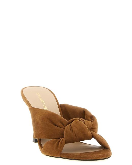 Stuart Weitzman Brown Soplaya Slides