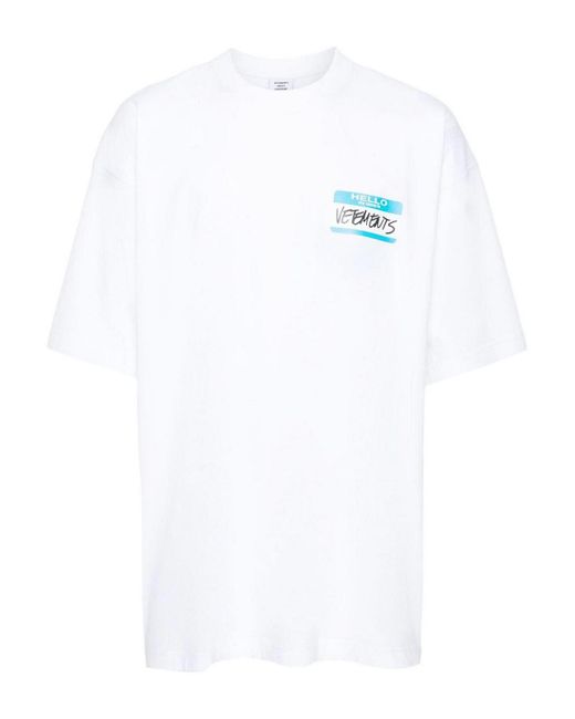 Vetements White My Name Is Cotton T-shirt