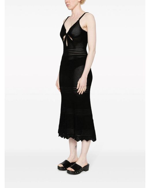 Self-Portrait Black Semi-transparent Dress