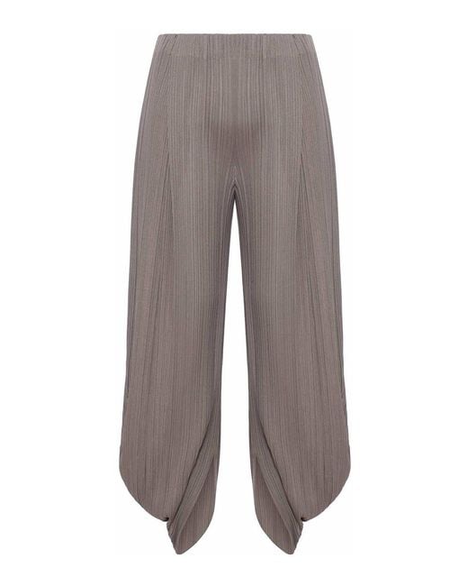 Giorgio Armani Gray Pleated Jersey Trousers