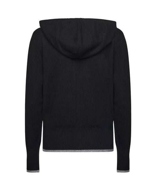 Pinko Black Wool And Cashmere Zip-Up Cardigan