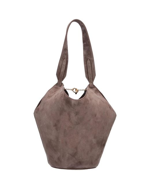 Khaite Brown Mini Lotus Tote Bag