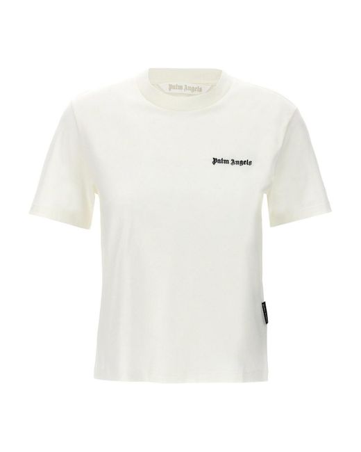 Palm Angels White Classic Logo T-shirt