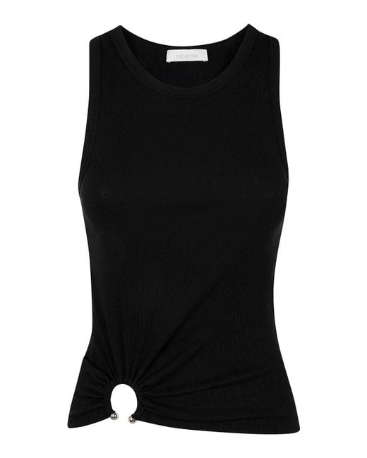 Rabanne Black Tee Shirt Rib 2X2