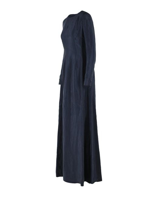 Maison Margiela Blue Cupro Maxi Dress