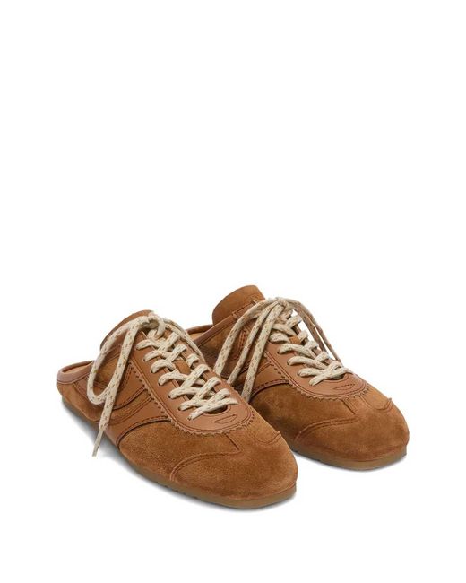 Dries Van Noten Brown Suede Sneaker Mules