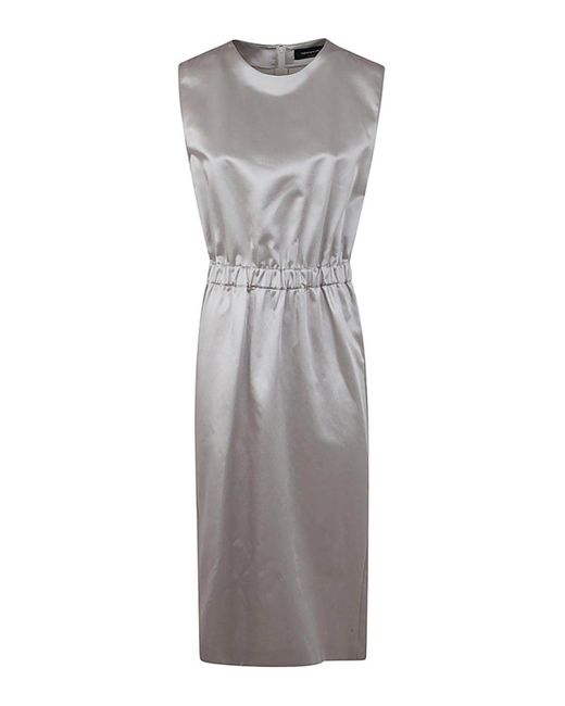 Fabiana Filippi Gray Sleeveless Midi Dress