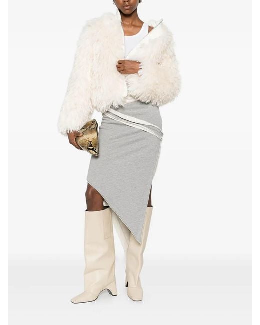 The Attico Gray Midi Skirt